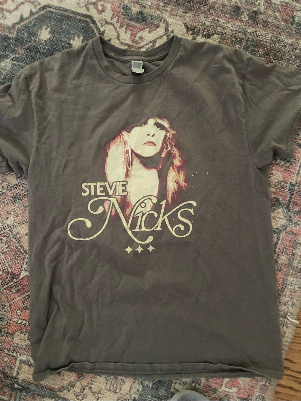 Gildan grey/ brown Graphic 2024 Tee with Cream Print